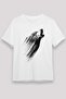 Howling Wolf Printed Unisex White T-Shirt