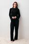Long Sleeve Oversize Basic Lycra Viscose Top and Bottom Set - 2