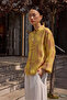 Floral Patterned Fancy Buttoned Shirt-Yellow - 2