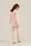 Women's pink 3-piece pajama set, boxed pajamas, bralette, robe, pants, 50% cotton 50% modal fabric. - 8