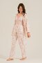 Women's pink 3-piece pajama set, boxed pajamas, bralette, robe, pants, 50% cotton 50% modal fabric. - 5