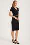 V-Neck Short Sleeve Belted Dress - 3