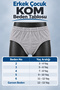 Boy's Kom Underpants 35% Cotton 65% Polyester 0037 (Seher Authorized Seller) 1 Piece - Gray - 5