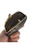 Genuine Leather Tan Brown Mini Clip-On Scholarship Women's Mini Handbag Wallet Card Holder 012 - 6