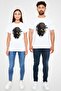 Dj Cat Printed Unisex White T-Shirt - 4