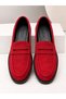 Women's Red Loafer Shoes Suede Classic Daily Stylish Comfort Casual Shoes - 4