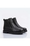 Men's Genuine Leather Inner Fur Lined Side Zipper Orthopedic Non-Slip Sole Boots - 2
