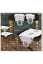 Anna Model Cream Linen Lace 5 Piece Living Room Set Tablecloth Runner Set - 4