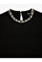 Crew Neck Short Sleeve Stone Detailed Knit Sweater - 3