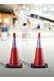 Traffic Safety Cone - 75cm- with Reflective Bands - High Visibility Red PVC Cone for Roadwork and Construction Sites - Road Construction Hazard Warning Conspicuity driveway Cone barrier - 5