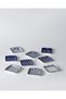 Reve bleu mais square plate set - 12 cm - blue/white - 6