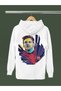 Lionel Messi Printed Cotton Long Sleeved 3-Yarn Hooded Sweatshirt