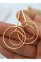 Hoop earrings - gold color - - 5