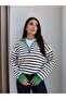 Half Zippered Striped Sweater