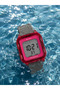 Sports Digital Women's Watch, Gray Silicone Strap, Pool and Sea Use, Alarm, Stopwatch, Calendar, Stylish Gift Package - 3