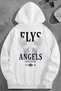 Unisex 3 Thread Cotton White Flys Print Loose Fit Sweatshirt Hoodie
