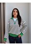 Half Zippered Striped Sweater - 2