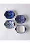 Reve bleu vista square plate set - 17 cm - blue/white - 7