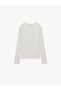 Viscose Lace Detailed Crew Neck Long Sleeve T-Shirt