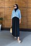 Women's Draped Tencel Fabric Long Skirt with Elastic Waist - 3