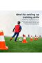 Flexible Traffic Safety Cones, Reflective PVC Cone with Weighted Square Base, High Visibility Red Street Cone, Heavy Duty Road Safety Cone with Black Weighted Base for Parking, Driveway - 3