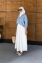 Women's Draped Tencel Fabric Long Skirt with Elastic Waist - 6