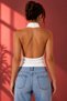 Women's Ribbed Halter Neck Blouse Sleeveless Halter Collar Slim Fit Stylish Casual Top - 4