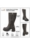 Kemal Aygün-Mammamia Genuine Leather Black Women's Platform Block Heeled Boots - 2