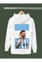 Lionel Messi Printed Cotton Long Sleeved 3-Yarn Hooded Sweatshirt