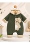 Baby Boy Welsoft Jumpsuit with Hood and Zipper, Plush Detailed Winter Baby Jumpsuit - 3