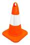 Flexible Traffic Safety Cones, Reflective PVC Cone with Weighted Square Base, High Visibility Red Street Cone, Heavy Duty Road Safety Cone with Black Weighted Base for Parking, Driveway