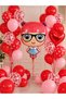 Girl's Birthday Balloon Set Red Pink – Baby Foil Balloons and Lots of Balloons Party Decoration Set