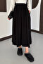 Women's Elastic Waist Pocketed Tencel Fabric Long Flared Skirt - 3