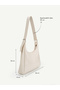 Cream Shk352 Faux Leather, Zippered, Adjustable Strap Women'S, Daily Hand, Arm and Shoulder Bag - 7