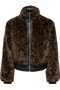 Women's Coat Leopard Patterned Plush Stand Collar Zippered Short Bomber Casual Winter Stylish Model Cc Otw 15373827 - 5