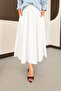 Women's Elastic Waist Pocketed Tencel Fabric Long Flared Skirt - 4