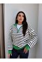 Half Zippered Striped Sweater - 4
