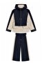 Embroidered Hooded Pants Set - Navy Blue