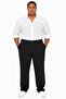 Plus Size Side Stripe Men's Black Baggy Pants S-12Xl - 3