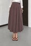 Women's Elastic Waist Crinkled Modal Fabric Long Crush Skirt - 3