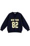 1046 women's v-neck new york print 3-thread cotton sweatshirt - navy - 2