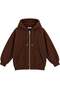 1048 women's zip-up hooded kangaroo pocket 3-thread cotton sweatshirt - brown - 2