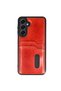 Samsung Galaxy A26 Case Sara Leather Case with Business Card - Red