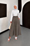Women's High Waist Flowy Tencel Fabric Wide Leg Pants Skirt - 3