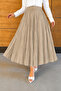 Women's Flowy Modal Fabric Long Crinkled Skirt
