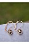 Rose plated ball earrings - rose - - 3