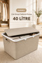 40 L Storage Box with Lid Multi-Purpose Plastic Organizer Organizer Box