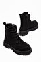 Black Poly Sole Lace-Up Women's Boots with Saraç Accessories Better - 2