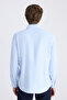 Ds Damat Slim Fit Blue Dobby Shirt - 3