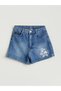 Trendlucky Girls' Jean Shorts with Flower Detail